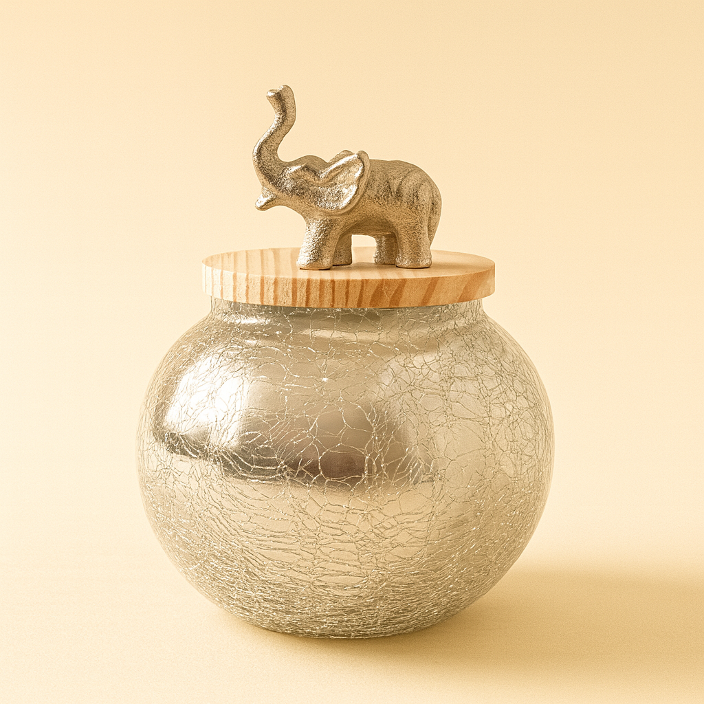 Round Silver Jars - Set of 2