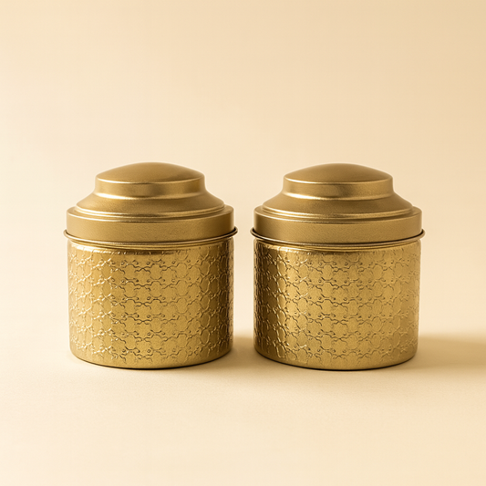 Embellished Gold Tins - Set of 2