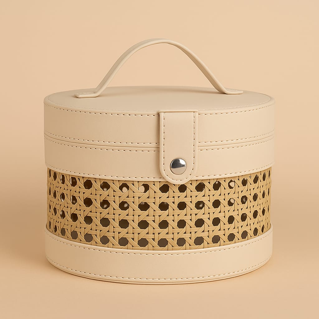 Cream Rattan Box